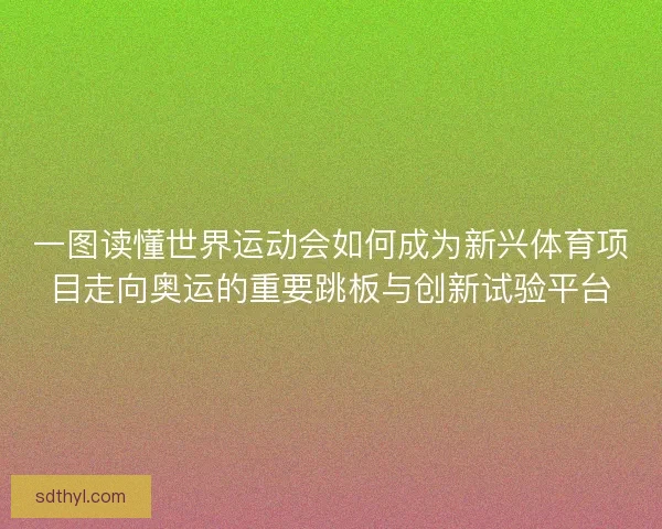 一图读懂世界运动会如何成为新兴体育项目走向奥运的重要跳板与创新试验平台